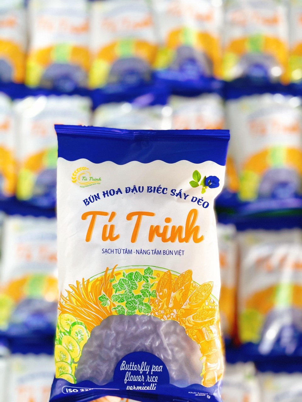 Bún hoa đậu biếc tưới sấy dẻo