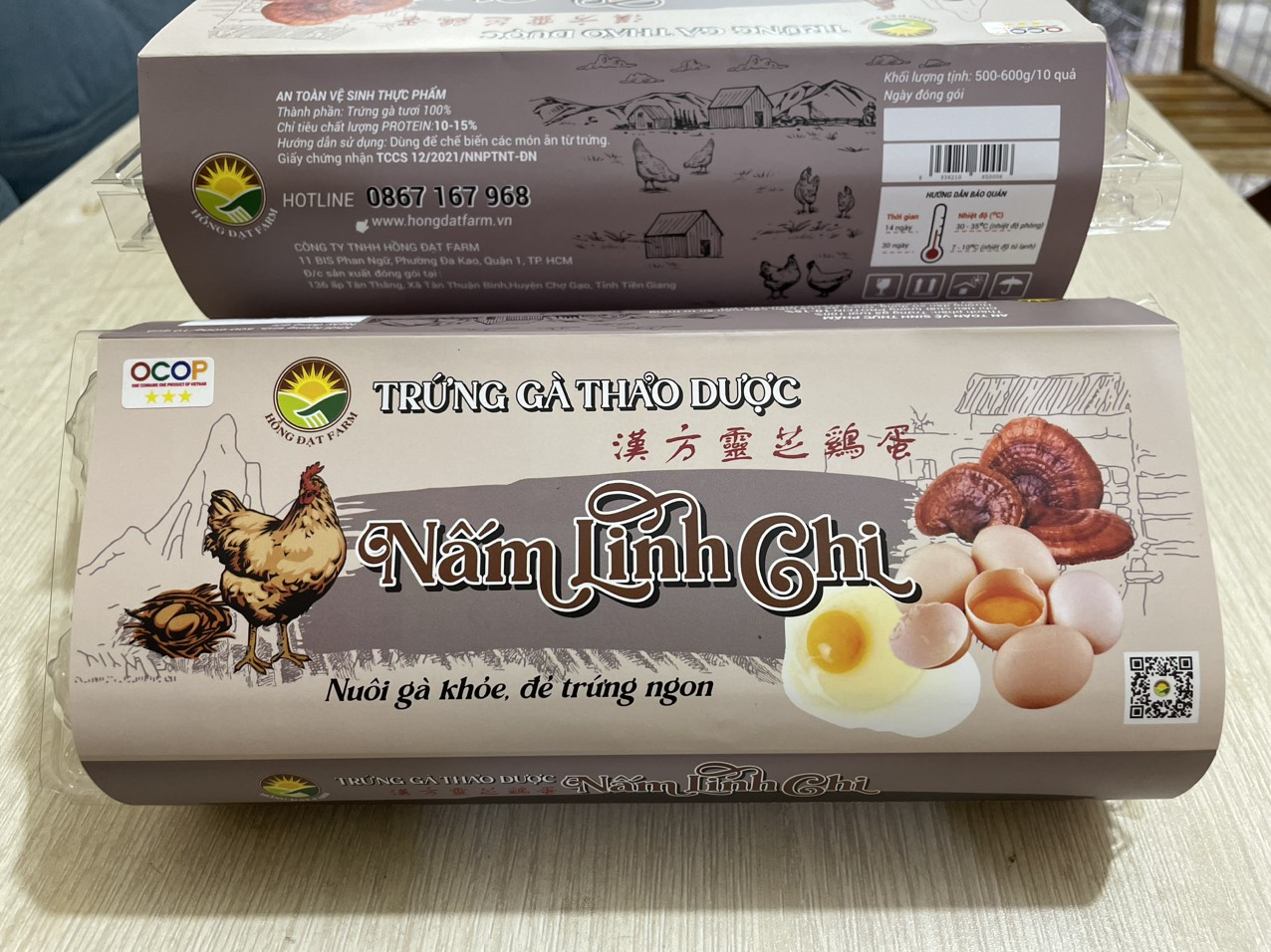 Trứng gà thảo dược nấm linh chi
