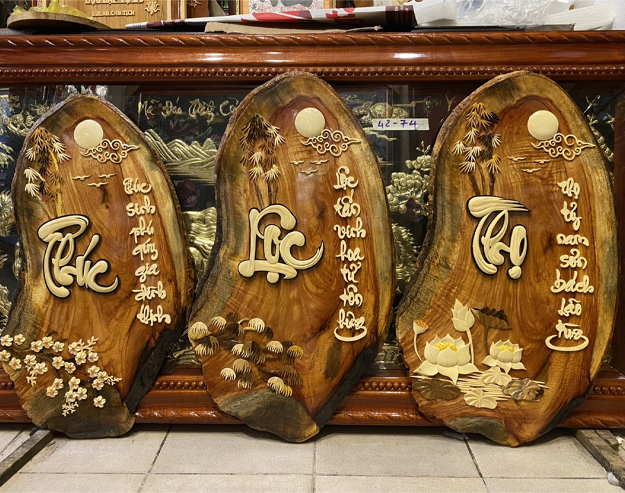 Tranh chữ gỗ thư pháp