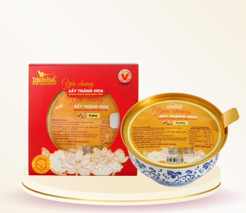 Yến chưng sấy thăng hoa vị gừng.