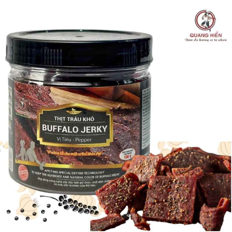 Khô trâu vị tiêu BUFFALO JERKY