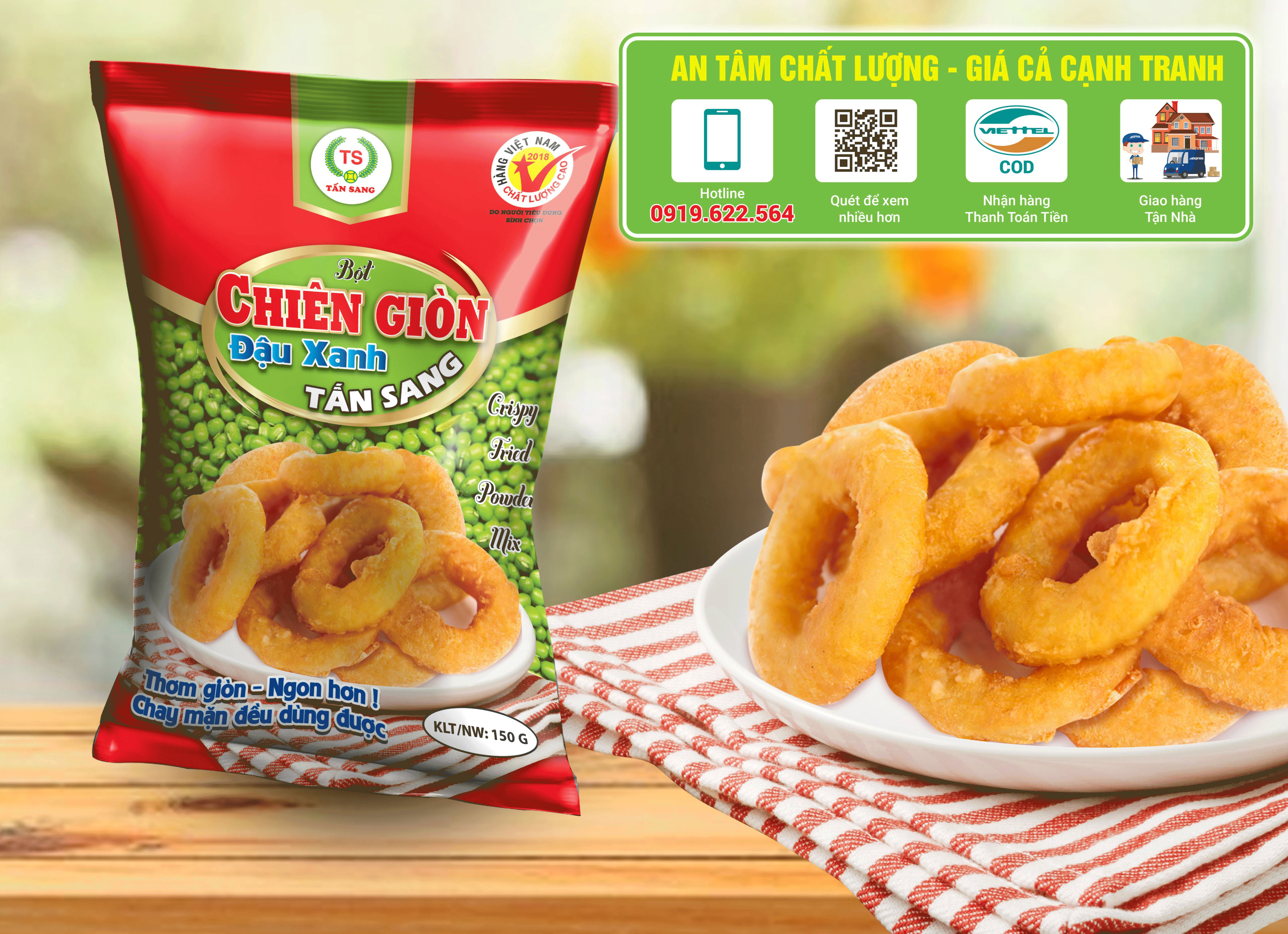 Bột chiên giòn đậu xanh
