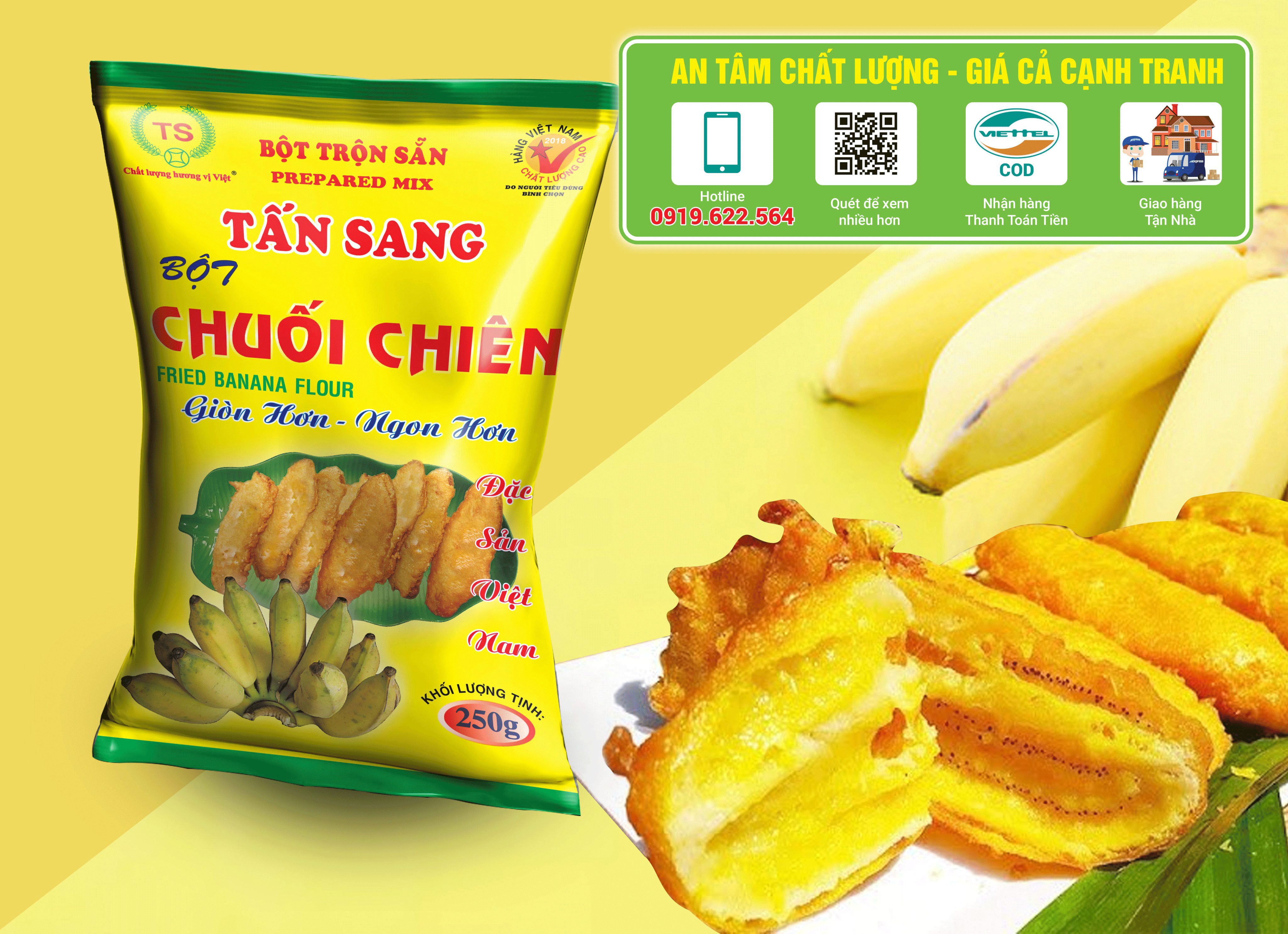 Bột Chuối Chiên Tấn Sang 250g-150g