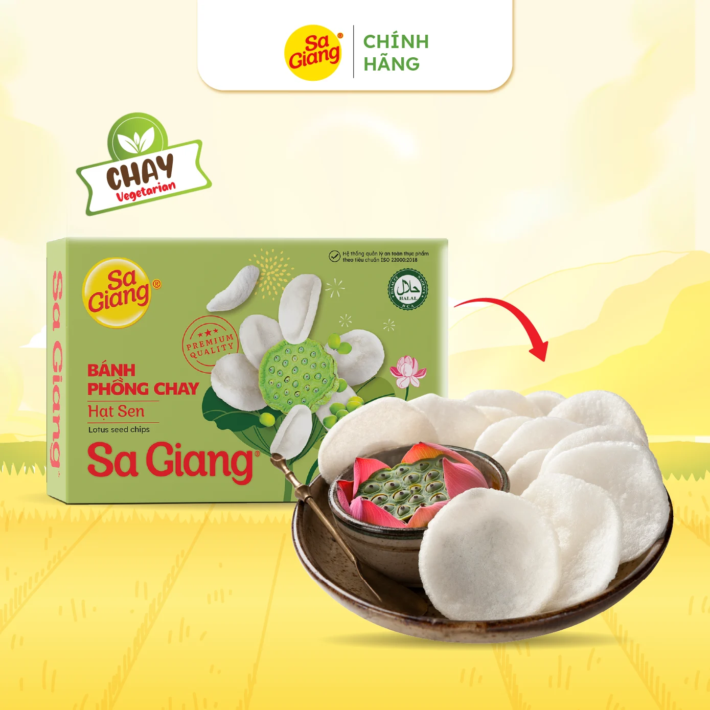 Bánh Phồng chay hạt sen