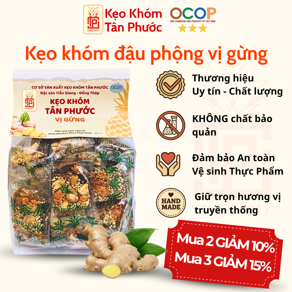 Kẹo khóm Tân Phước vị gừng