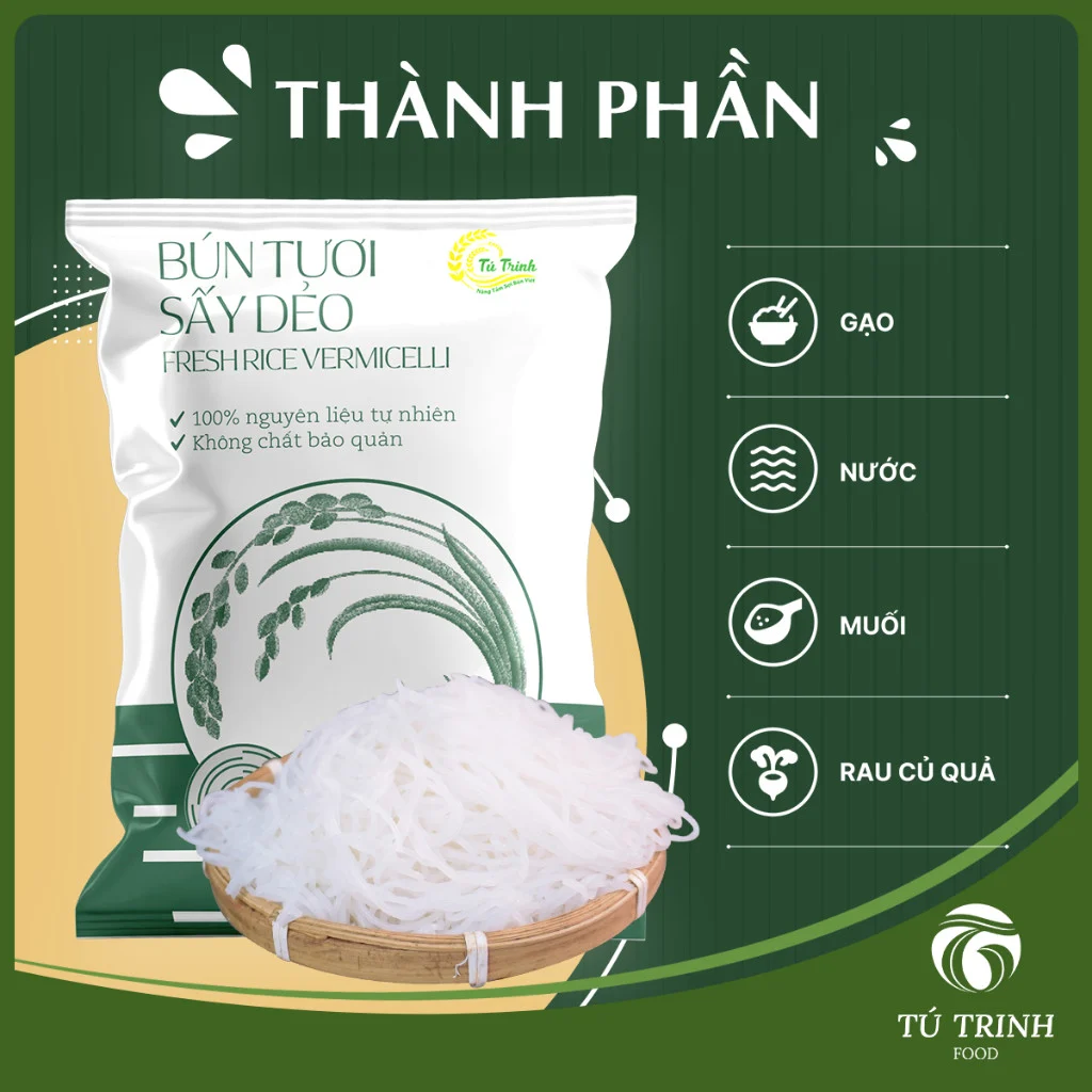 Bún tươi sấy dẻo
