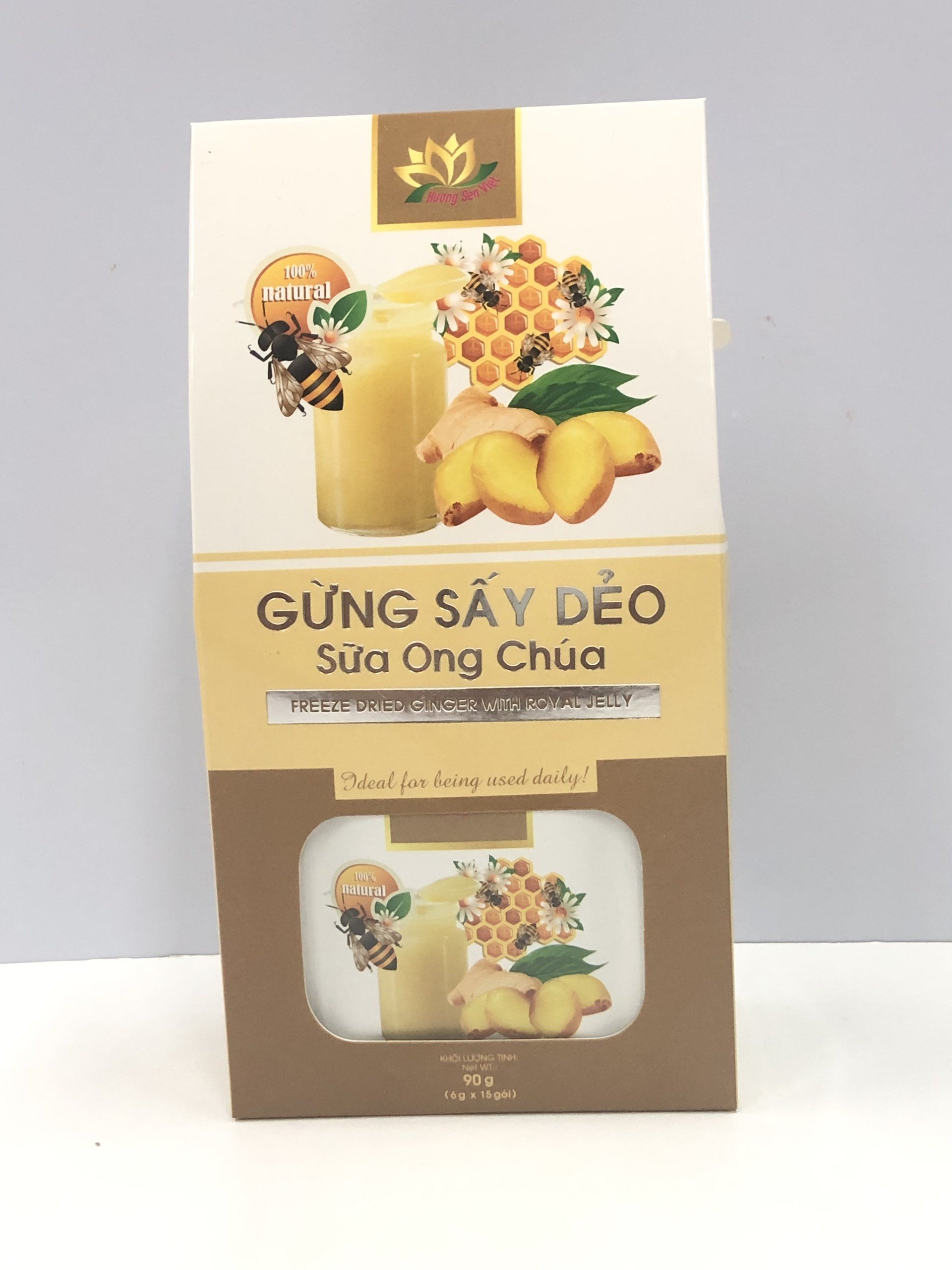 GỪNG SẤY DẺO SỮA ONG CHÚA 90G