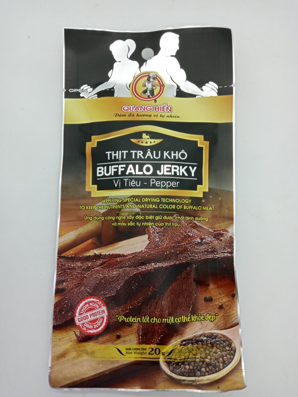 Khô trâu vị tiêu BUFFALO JERKY